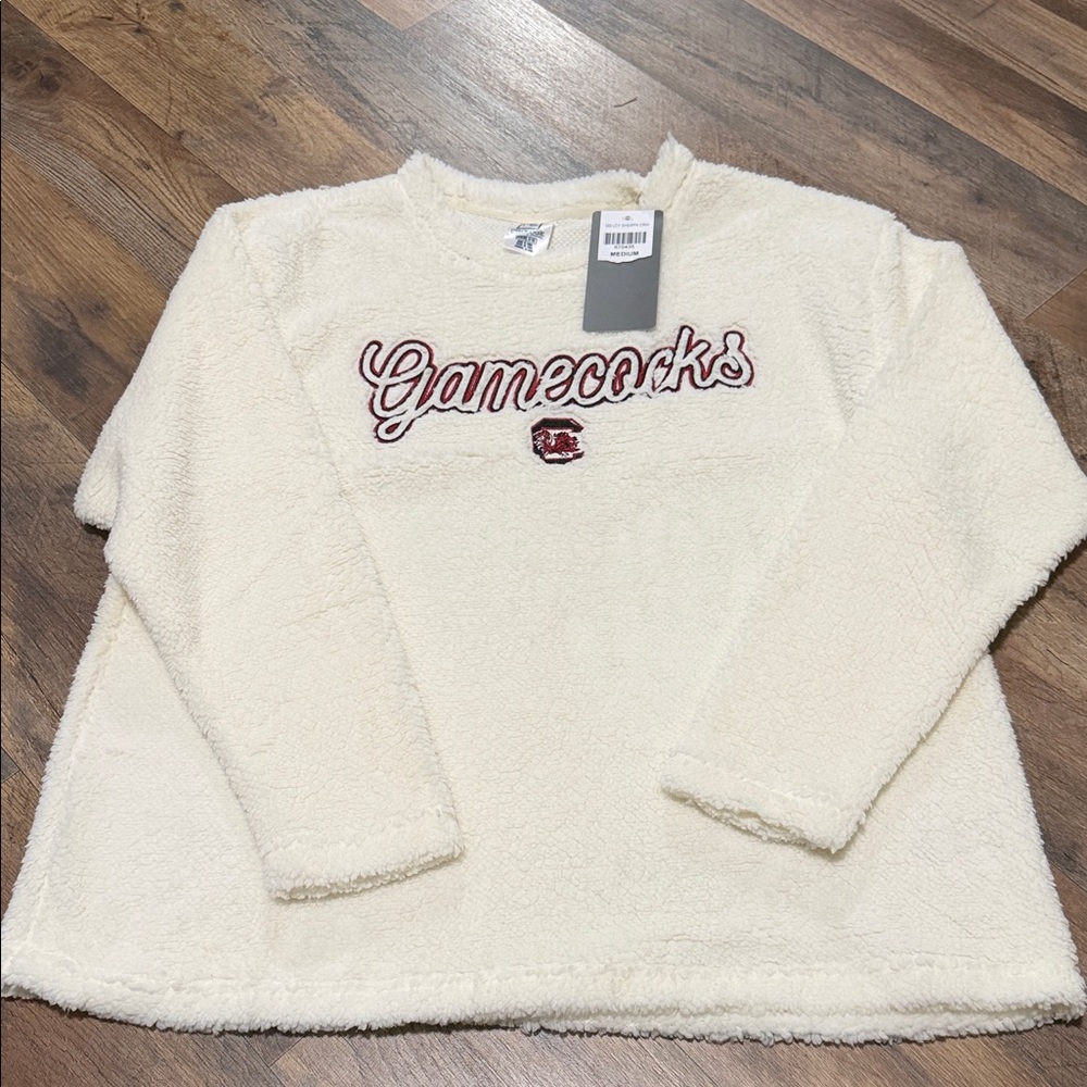 Pro Edge Cream Sweatshirt with Maroon Embroidery